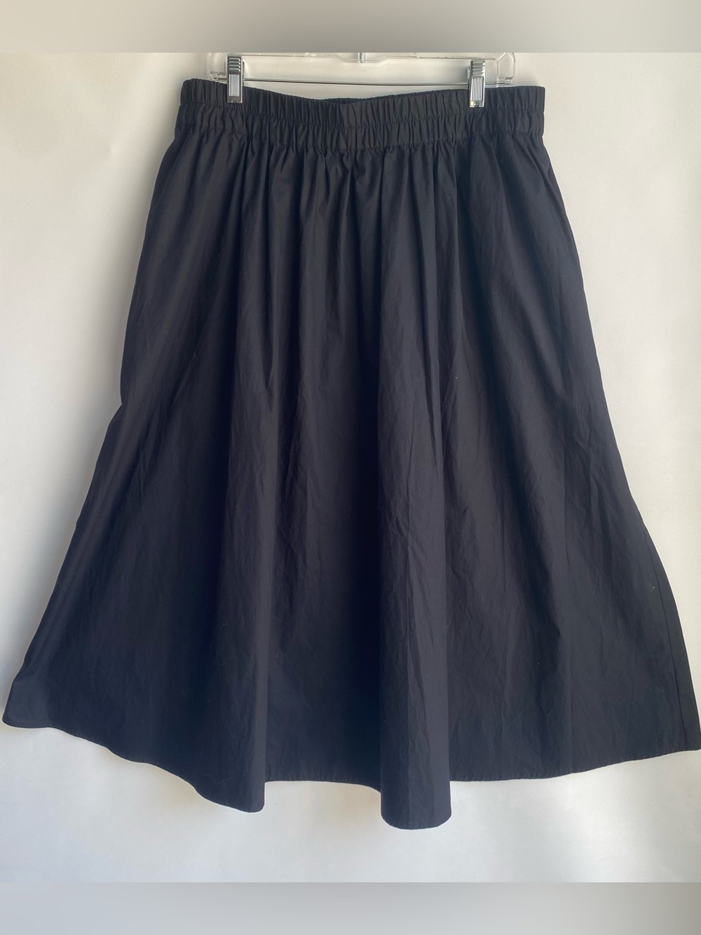 A New Day black cotton skirt full Flowy swing midi skirt work summer Large